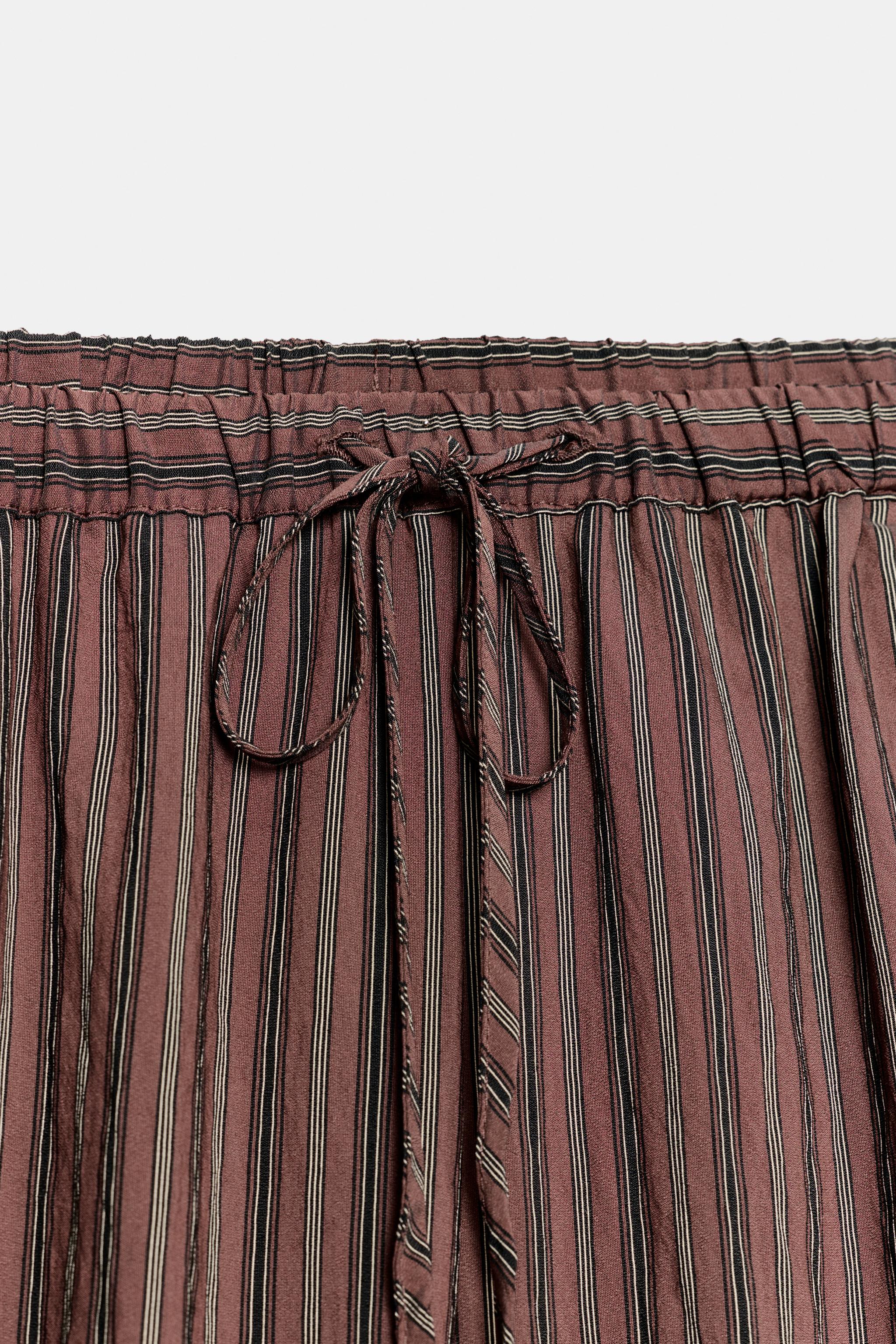 STRIPED WIDE-LEG PANTS